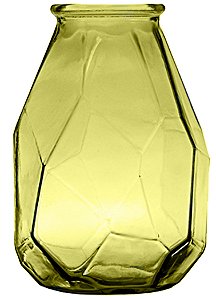 VASO DE VIDRO ORIGAMI 35CM AMARELO