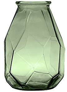 VASO DE VIDRO ORIGAMI 35CM VERDE