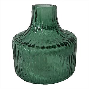 VASO DE VIDRO VERDE COM TEXTURA
