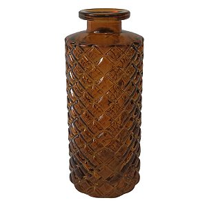 VASO DE VIDRO MARROM COM TEXTURA