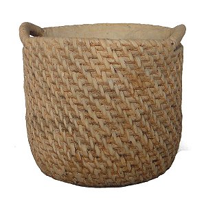 CACHEPOT COM DESENHOS DE CORDA DE CIMENTO