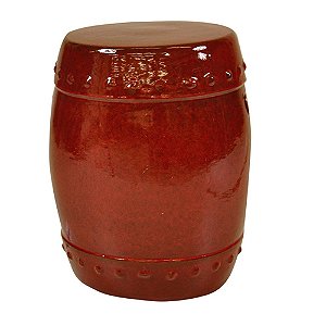 BANQUETA / SEAT GARDEN DE CERAMICA VERMELHO - 37X46 CM