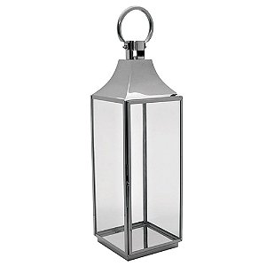 LANTERNA DECORATIVA DE METAL E VIDRO
