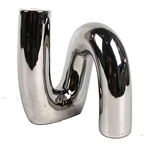 PECA DECORATIVA EM CERAMICA PRATEADA