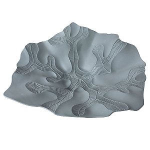 PRATO DECORATIVO DE CERAMICA CINZA