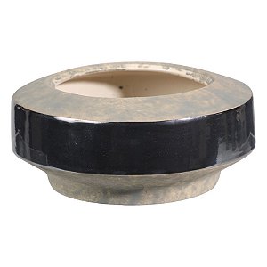 VASO DE CERAMICA PRETO E CINZA