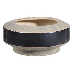 VASO DE CERAMICA PRETO E CINZA