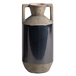 VASO DE CERAMICA PRETO E CINZA