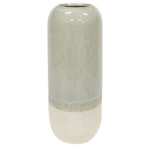 VASO EM CERAMICA AREIA 12,5CM X 12,5CM X 32CM