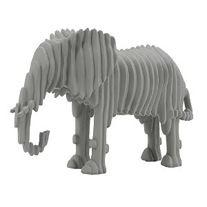 ELEFANTE DECORATIVO DE RESINA CINZA
