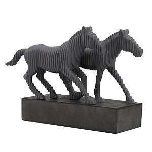 CAVALOS DECORATIVOS DE RESINA PRETA