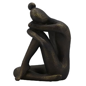 FIGURA DECORATIVA DE RESINA PRETA
