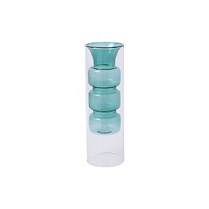 VASO DE VIDRO AZUL