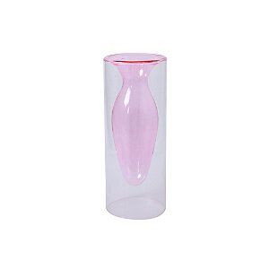 VASO DE VIDRO ROSA