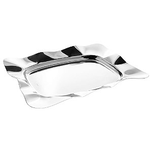 BANDEJA DE AÇO INOX BONBON 34CM X 26CM X 4,5CM - WOLFF