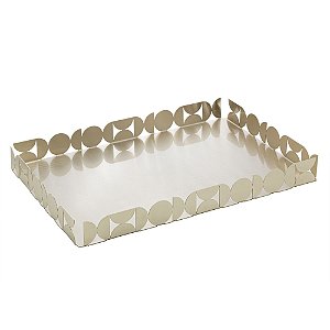 BANDEJA DE AÇO INOX BAUHAUS CHAMPANHE 46,5CM X 30CM X 4,5CM - WOLFF
