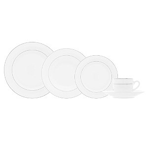 APARELHO DE JANTAR 30 PEÇAS PARA CAFÉ DE PORCELANA MÔNACO BRANCO - WOLFF
