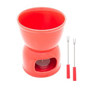 APARELHO DE FONDUE 4 PEÇAS PARA DUAS PESSOAS VERMELHO 400ML - WOLFF