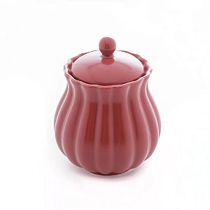 AÇUCAREIRO DE PORCELANA PÉTALA VERMELHO MATT 10,5CM X 8,5 CM - WOLFF