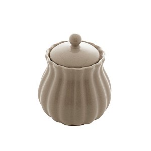 AÇUCAREIRO DE PORCELANA PÉTALA AREIA MATT 10,5CM X 8,5 CM - WOLFF