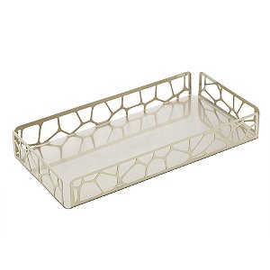 BANDEJA DE AÇO INOX MAHAL CHAMPANHE 30CM X 15CM X 4CM - WOLFF