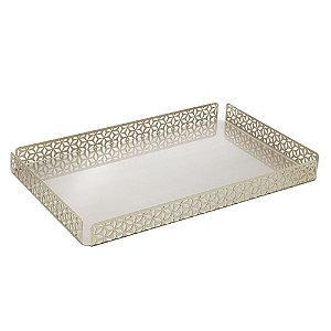 BANDEJA DE AÇO INOX GARDEN CHAMPANHE 48CM X 30CM X 4CM - WOLFF