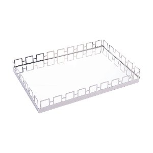 BANDEJA DE AÇO INOX COM ESPELHO ELOS 37CM X 25CMX 5CM - WOLFF