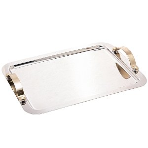 BANDEJA DE AÇO INOX COM ALÇA MANHANTTAN CHAMPANHE 28CM X 22,5CM X 4,5CM - WOLFF