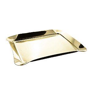 BANDEJA DE AÇO INOX CHAMPANHE BONBON 43CM X 34CM X 4,5CM - WOLFF