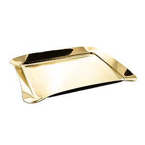 BANDEJA DE AÇO INOX BONBON DOURADA 43CM X 34CM X 4,5CM - WOLFF