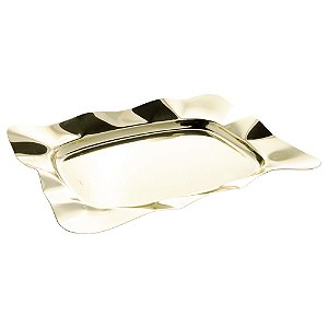 BANDEJA DE AÇO INOX BONBON CHAMPANHE 35CM X 27CM X 4CM - WOLFF