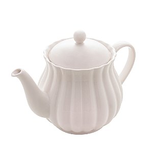 BULE DE CHÁ DE PORCELANA PÉTALA BRANCO MATT 950ML - WOLFF