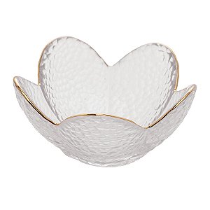 BOWL DE CRISTAL MARTELADO COM BORDA DOURADA TAJ FLOR 9CM X 5CM - WOLFF