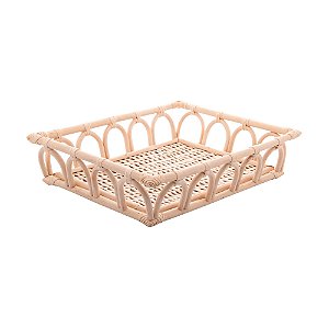 BANDEJA DECORATIVA DE RATTAN NATURE 30CM X 24CM X 7CM - WOLFF