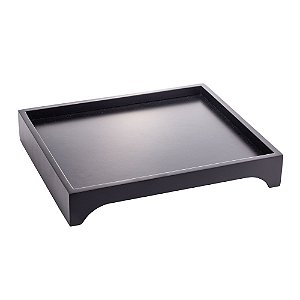 BANDEJA DE MDF PARA SOFÁ COM LAQUEADO PRETA 30CM X 25CM X 5CM - WOODART