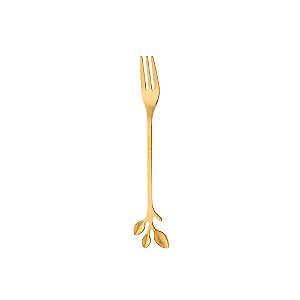 CONJUNTO 4 GARFOS DE AÇO INOX PARA APERITIVO LEAVES DOURADO - WOLFF