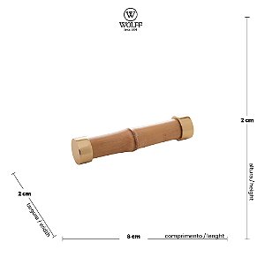 CONJUNTO 4 DESCANSOS PARA TALHERES DE BAMBU DOURADO 8CM - WOLFF
