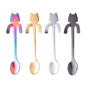 CONJUNTO 4 COLHERES DE CHÁ DE AÇO INOX CAT - WOLFF