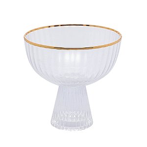 CONJUNTO 2 TAÇAS DE SOBREMESA DE CRISTAL COM FIO DE OURO LINES 200ML - WOLFF