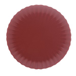 CONJUNTO 2 PRATOS RASOS DE PORCELANA PÉTALA VERMELHO MATT 25 CM - WOLFF