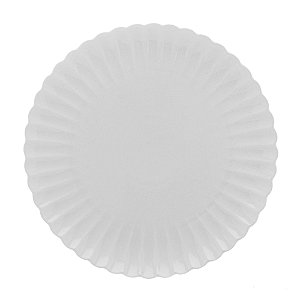 CONJUNTO 2 PRATOS RASOS DE PORCELANA PÉTALA BRANCO MATT 25 CM - WOLFF
