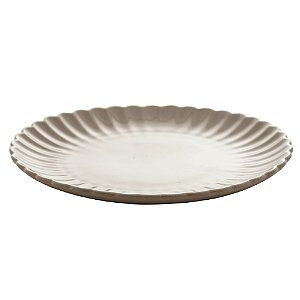 CONJUNTO 2 PRATOS PARA SOBREMESA DE PORCELANA PÉTALA AREIA MATT 20CM - WOLFF