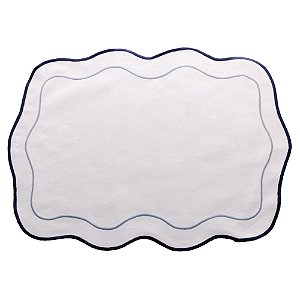 CONJUNTO 2 LUGARES AMERICANOS DE ALGODÃO COM BORDADO PESPONTOS BRANCO 33CM X 45CM - WOLFF