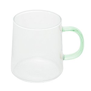 CONJUNTO 2 CANECAS DE VIDRO BOROSSILICATO COM ALÇA FUN VERDE 320ML - WOLFF