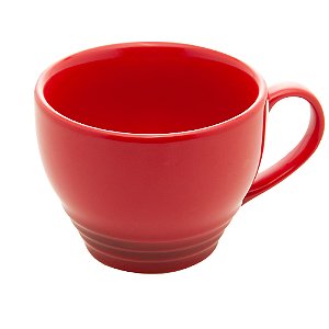 CONJUNTO 2 CANECAS DE CERÂMICA RETRÔ VERMELHA 350ML - WOLFF