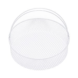 CESTO REDONDO DE AÇO INOX PARA AIR FRYER COM ALÇA 21CM X 21CM X 6CM - WOLFF