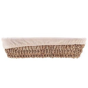 CESTA OVAL DE SISAL COM FORRO EM TECIDO 28CM X 12CM X 6,5CM - WOLFF