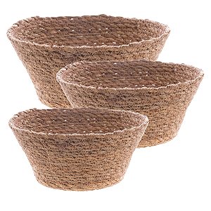 CONJUNTO 3 CESTOS REDONDOS DE FIBRA NATURAL - WOLFF