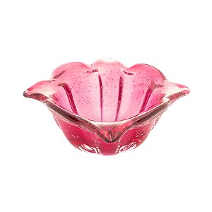 CENTRO DE MESA DE VIDRO ITALY ROSA 11,5CM X 7CM - WOLFF