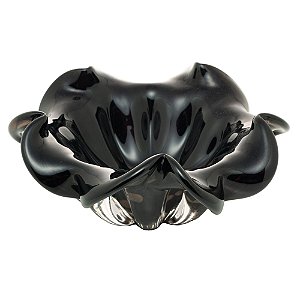 CENTRO DE MESA DE VIDRO ITALY PRETO E ROSÉ 21CM X 10CM - WOLFF